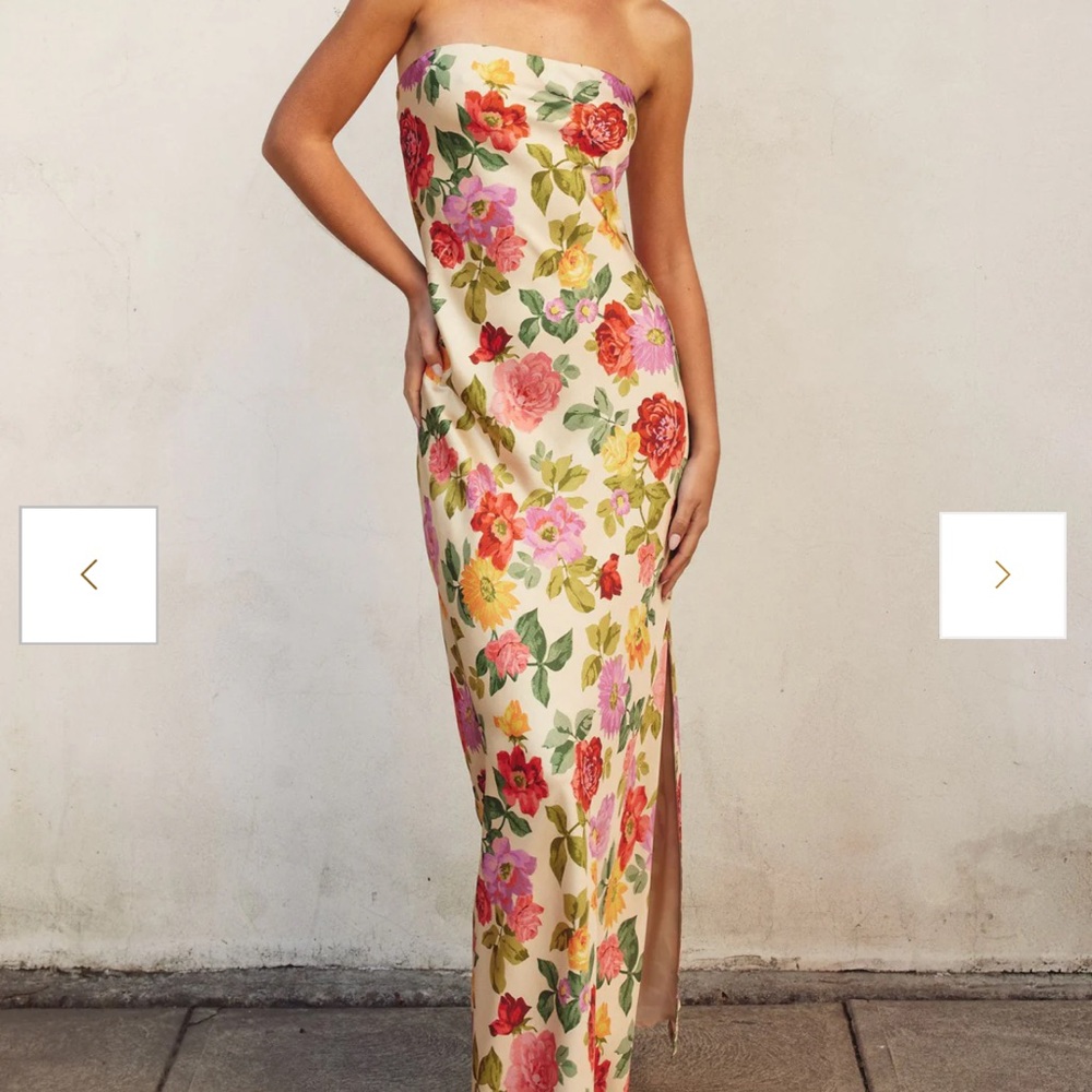 Dress Forum strapless Dress - Cream and Multicolor